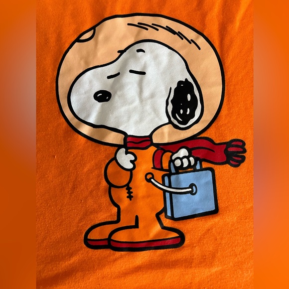 Peanuts Tops - Peanuts Snoopy Astronaut Orange Crop Sweatshirt Size Medium
